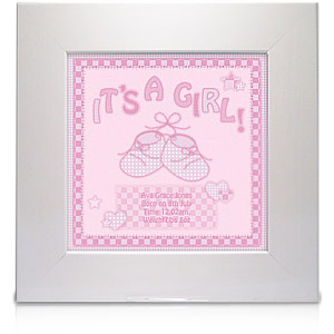 personalised Its a Girl Framed Ceramic Tile