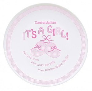 personalised Its a Girl Plate