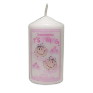Its Twins Candle pink