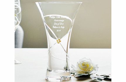 Personalised Large Infinity Vase with Gold