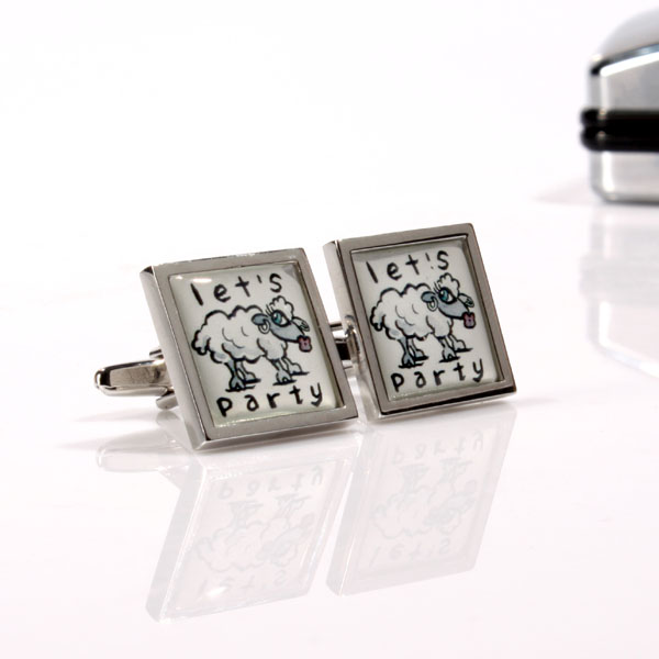 Personalised Lets Party (Sheep) Cufflinks