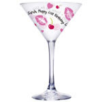 Personalised Lips and Cherry Cocktail Glass