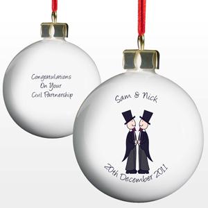 Male Civil Partnership Bauble