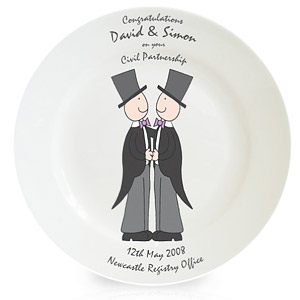 personalised Male Civil Partnership Plate