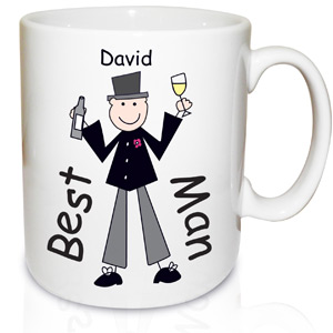 Personalised Male Wedding Character Mug