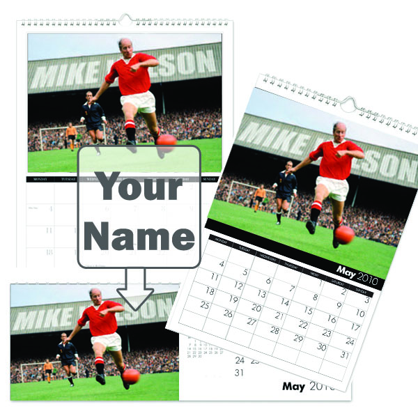 personalised Manchester United Legends Calendar A4