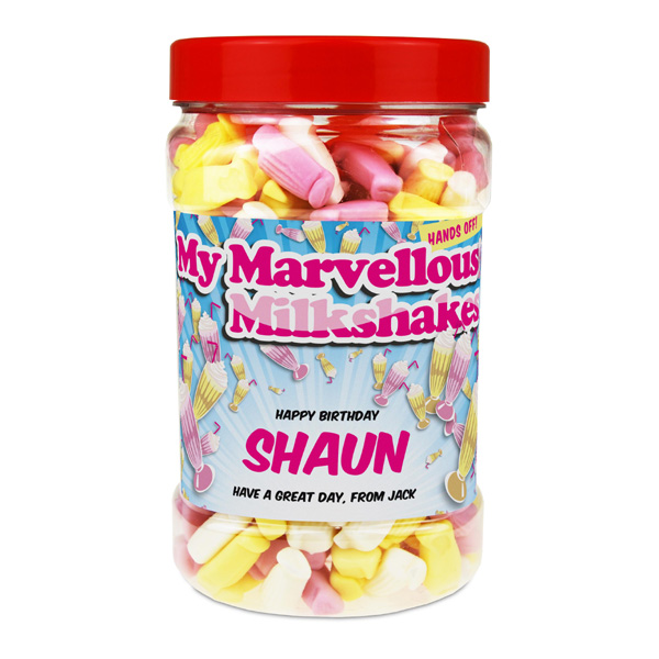 Personalised Milkshake sweets Sweet Jar
