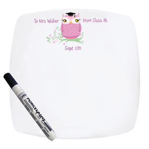 Miss Owl Message Plate