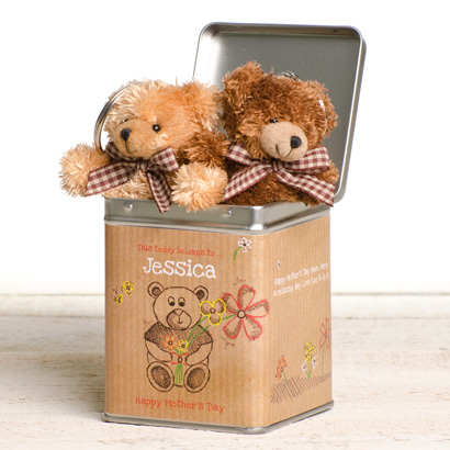 Personalised Mothers Day Keyring Teddies in a