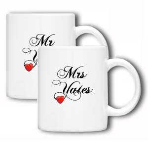personalised Mr and Mrs Mugs