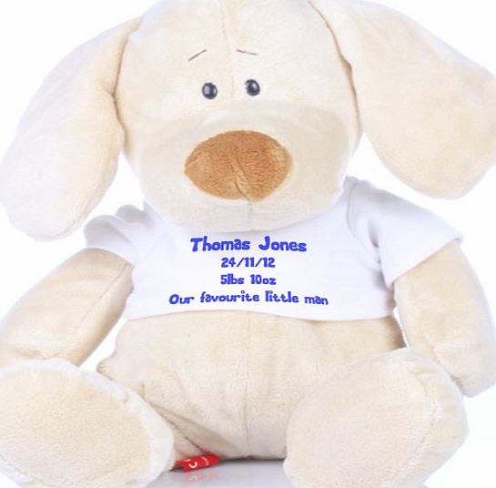 Personalised New Baby Soft Toy Puppy