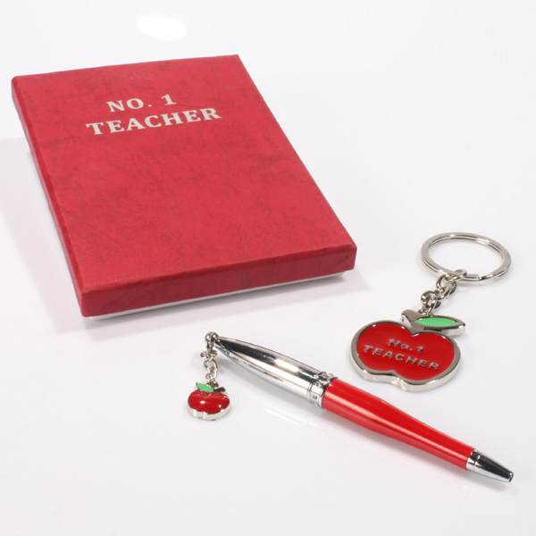 No.1 Teacher Pen and Keyring Gift Set