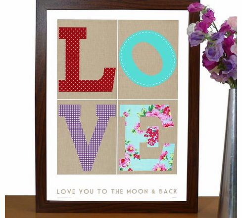 Patchwork Letters Love Poster