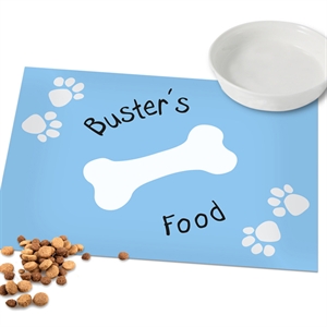 Personalised Paw Print Dog Placemat - Blue