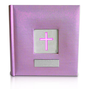 personalised Pink Cross Photo Album