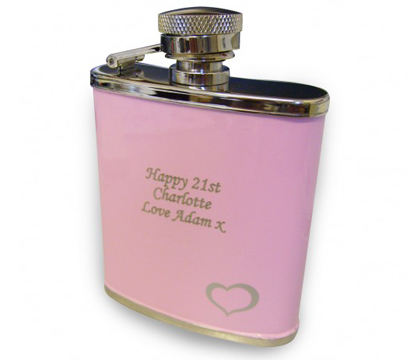 personalised Pink Hip Flask