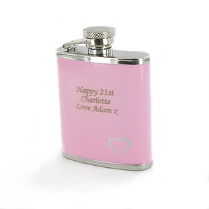 personalised Pink Hipflask