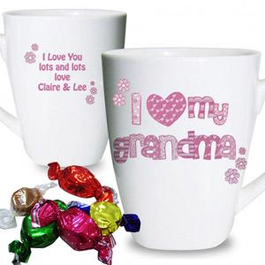 Personalised Pink Patterns I Love Small Latte