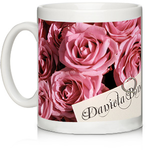Personalised Pink Roses Mug
