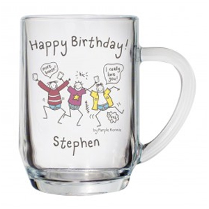 Purple Ronnie Birthday Glass Tankard