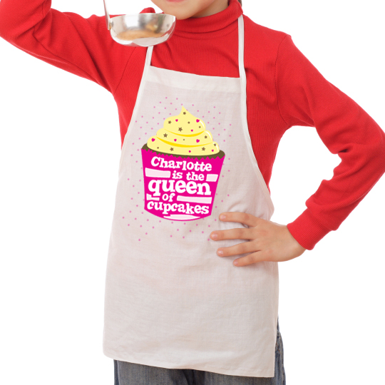 Personalised Queen Of Cupcakes Childrens Apron