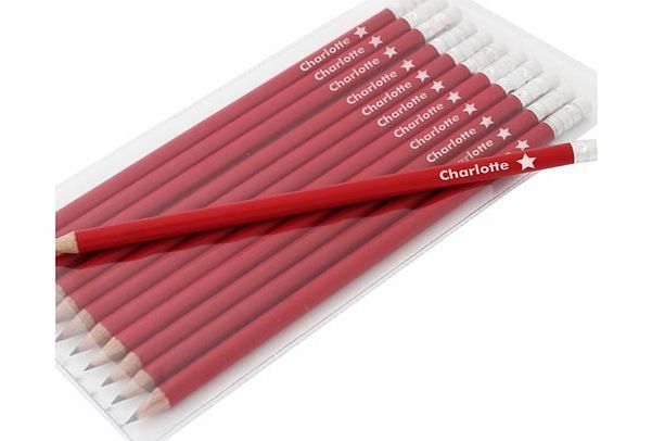 Red Pencils with Star Motif