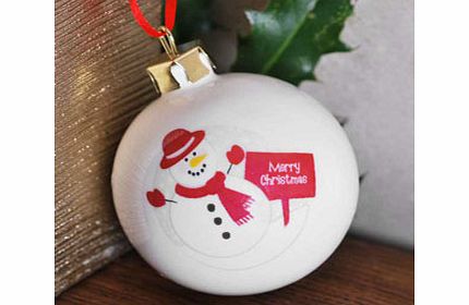 Personalised Rooftop Snowman Christmas Bauble
