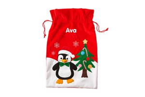 Personalised Santa Sack - Penguin Design