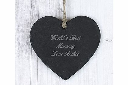 Personalised Script Engraved Slate Heart