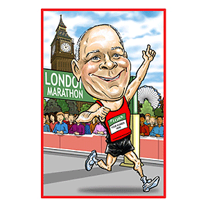 personalised Sports Caricature - Marathon Runner