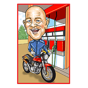 personalised Sports Caricature - Motorbiker