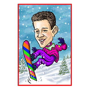 personalised Sports Caricature - Snowboarder