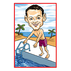 personalised Sports Caricature - Swimmer