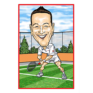 personalised Sports Caricature - Tennis
