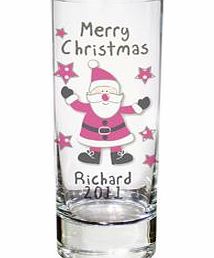 Personalised Spotty Santa Shot Glass