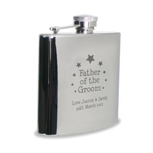 Stars Father of Groom Hipflask