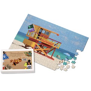 Personalised Summer Beach Scene Jigsaw Puzzle