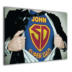 personalised Super Dad Poster - Silver Frame