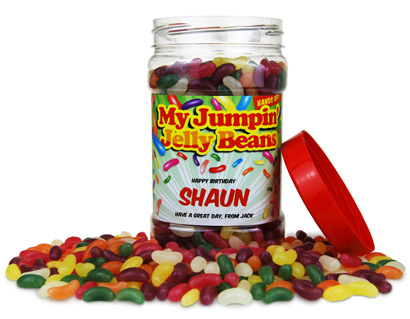 Personalised Sweetie Jar - Haribo Jelly Beans