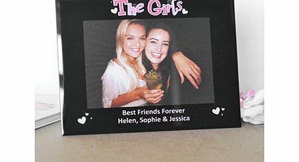 Personalised The Girls Black Glass 5 x 7 Photo