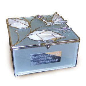 Personalised Trinket Box- Glass Butterfly