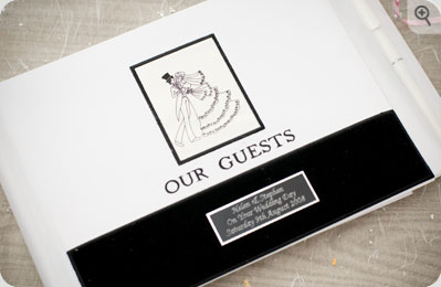 personalised `ur Guests`Wedding Book - Black and White Design