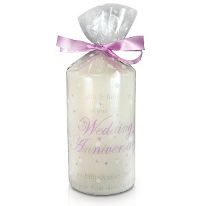 personalised Wedding Anniversary Candle