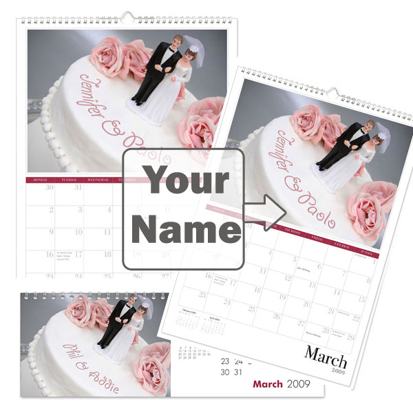 personalised Wedding Calendar Desktop