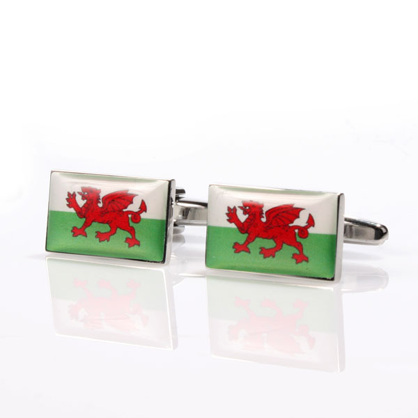 Personalised Welsh Flag Cufflinks