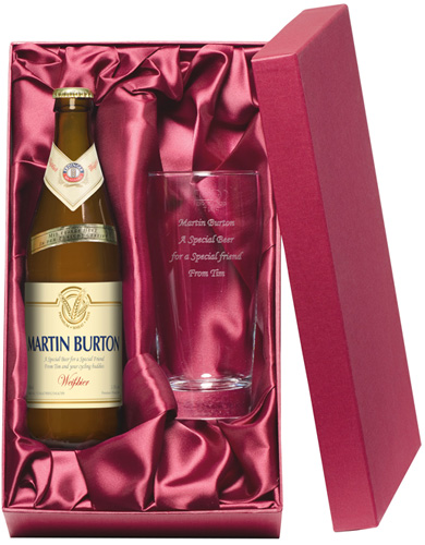 Personalised Wheat Beer and Glass Gift Set