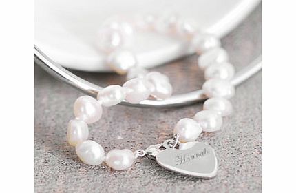 White Pearl Name Bracelet