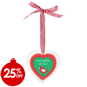 Wooden Heart Decoration - Christmas