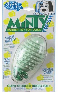 Pet Brands Minty Fresh Rubber Rugby Ball Dog Toy