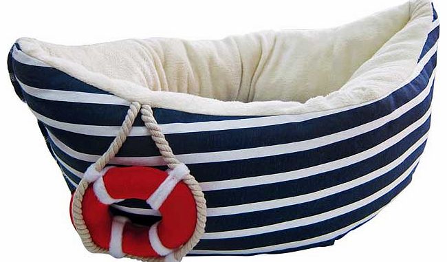 Sailor Boat Dog Bed - Navy Blue